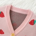 thumbnail image 3 of XFHLMJFF Boys Girls Sweater Cute Baby Toddler Kids Long Sleeve Warm Straberry Jacket Cotton Knit Cardigan Button Down Coat Outwear Fall Winter Clothes, 3 of 9