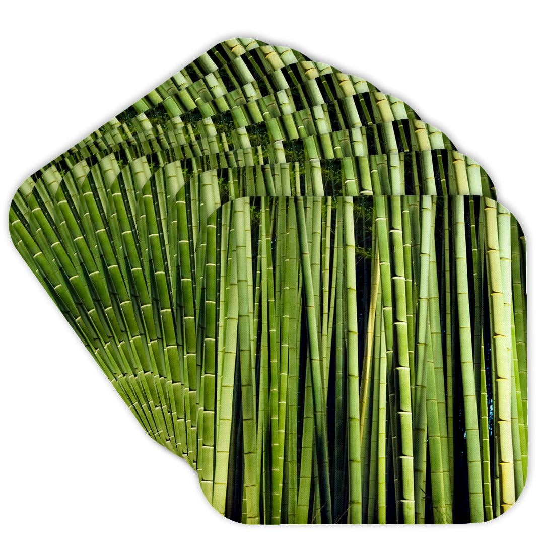 3drose, Bamboo Forest Behind Tenryuji Temple in Arashiyama, Kyoto, Japan, Set of 8 Coasters - Soft