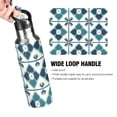 thumbnail image 4 of Yayeee 33oz Insulated Water Bottle Double Wall Stainless Steel with Flip Straw Lid, Blue Mosaic Pattern, 4 of 7