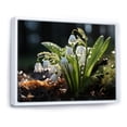 thumbnail image 2 of Designart "White Green Snowdrops landscape II" Floral Floater Framed Canvas Wall Art, 2 of 7