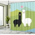 thumbnail image 4 of Ambesonne Llama Shower Curtain, Animals in Love on Hill, 69"Wx75"L, Black and White, 4 of 4