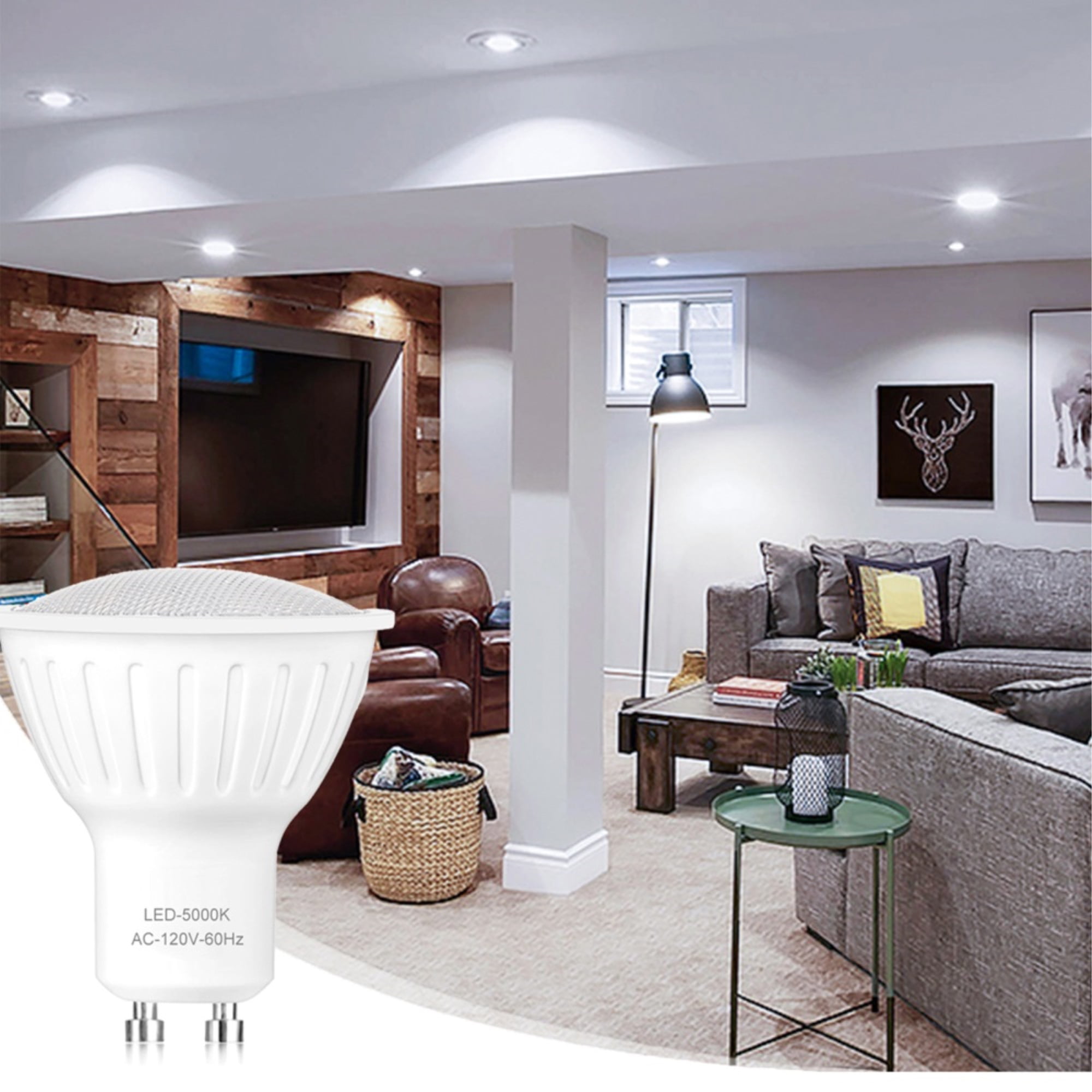 Dimmable GU10 LED Bulbs 4000K - 90% Energy Saving, 120-Volt, Natural Light  Bulb, 650-Lumen, 7Watt(60-Watt Equivalent Halogen Bulb), Gu10 120°Wide Beam
