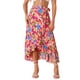 thumbnail image 1 of Falda Tropical Floral con Volantes para Mujeres INSPIRE CHIC, con Nudo Autoadhesivo, Falda de Playa Hawaiana, Rosa Fucsia S, 1 of 6