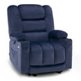 thumbnail image 3 of MCombo Power Recliner Chair with Heat and Massage, Reclining Chair for Living Room Fabric 670 (Navy Blue), 3 of 9