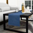 thumbnail image 4 of Navy Blue Table Runner 48 Inches Long, Vintage Country Monochrome Farmhouse Kitchen Dining Burlap Linen Tablerunner for Small/Round/Square/Wedding/Coffee/Dining Table Party Home Décor 13 x 48, 4 of 8