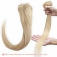 thumbnail image 4 of Benehair Human Hair Extensions Clip In Hair Extension Full Head Remy Hair Blonde for Women Straight 8"-24", 4 of 12