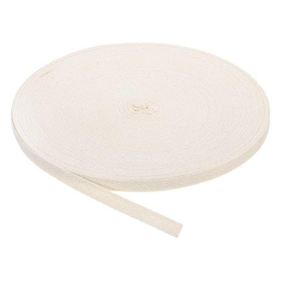 Twill Tape, 1Pack 45 Yard x 8mm - Cotton Fabric Ribbon, Roll Herringbone Tape for Clothing, Bags (Beige White)