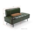 thumbnail image 3 of 55"Inch Width Modern End of Bed Bench Faux Leather Upholstered with Side Table, 360-Degree Swivel Tray Couch,Entryway Ottoman,Window Bench with Metal Legs for Bedroom, Living Room (Green), 3 of 7