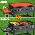 thumbnail image 2 of HLONK [Silicone Food Grade Grill Covers] 2-Pack Silicone Griddle Mats for Blackstone - Food Grade  Heat Resistant Grill Covers & Spatula Pad  36” Griddle Top Cover and 16” Accessory Mat S, 2 of 5
