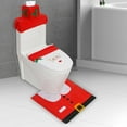 thumbnail image 6 of YOHAVEN Christmas Santa Toilet Cover Set, Festive Bathroom Decoration with Holiday Santa Print for Toilet Seat Chair Mat, Seasonal Xmas Fun Gift Home Decor, 6 of 7