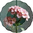 thumbnail image 2 of Metal Hanging Wind Spinners with Artistic Sound Wave Design - Vibrant Pink Flower Motif for Yard and Garden Decor, 2 of 6