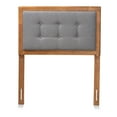 thumbnail image 3 of Baxton Studio Sarine Mid-Century Wood Tufted Upholstered Headboard, Twin, Dark Grey/Walnut, 3 of 6