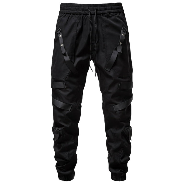 Kawaii Solid Straps Buckle Joggers