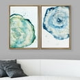 thumbnail image 4 of IDEA4WALL Framed Canvas Print Wall Art Set Navy Teal Tree Wood Ring Collage Vintage Art Country Decor Pastel Colorful Nature Wilderness Artwork for Living Room, Bedroom, Office - Natural 24"x36"x2, 4 of 5