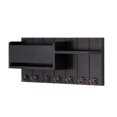 thumbnail image 2 of Soporte de pared para llaves, decorativo, moderno, con 7 ganchos para llaves, correo y llaves. Negro, 2 of 9
