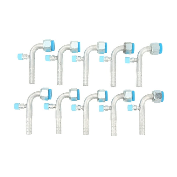 10PCS Conector de manguera de CA para automóvil Ajuste universal de aluminio para automóviles Camiones Vehículos de ingeniería Modificación de aire acondicionado 13 mm / 0,51 pulgadas 14,5 mm / 0,57 pulgadas Jadeshay A