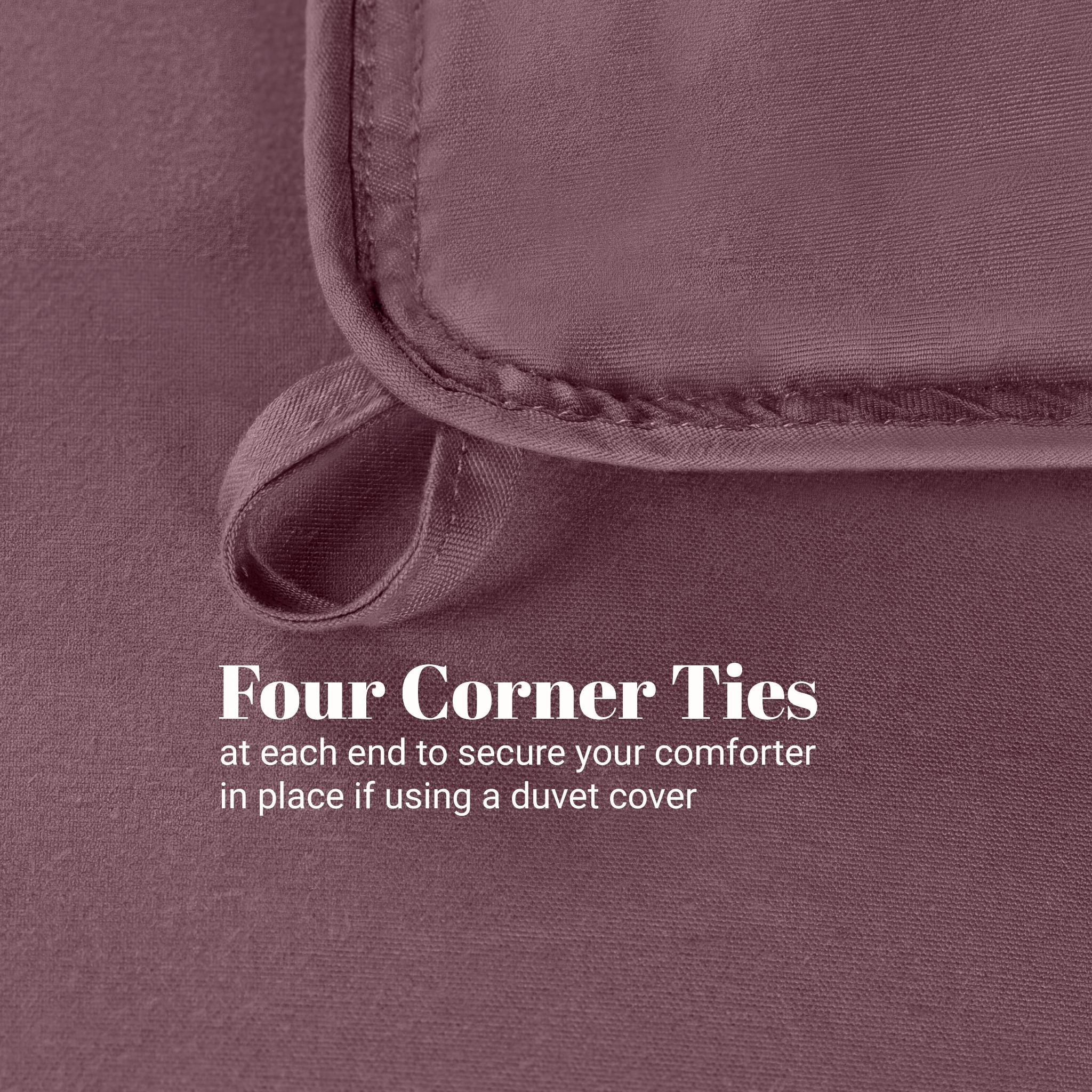 Superior Solid Comforter Down Alternative Bedding, Twin/Twin XL, Mauve