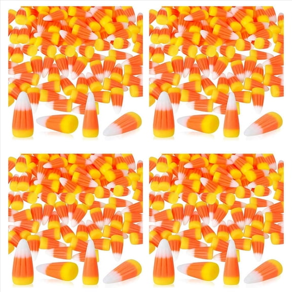 200 Uds. de MaíZ de Caramelo de Resina de Halloween, Cuentas de MaíZ de Caramelo Artificiales 3D, Adornos de ÁLbum de Recortes de MaíZ Falso de OtoñO