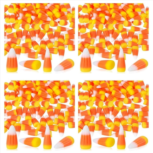 200 Uds. de MaíZ de Caramelo de Resina de Halloween, Cuentas de MaíZ de Caramelo Artificiales 3D, Adornos de ÁLbum de Recortes de MaíZ Falso de OtoñO