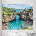 thumbnail image 1 of Colorful Tapestry, Landscape Image of Rocky Coastline at Nusa Penida Indonesia Malay Archipelago, Fabric Wall Hanging Decor for Bedroom Living Room Dorm, 5 Sizes, Multicolor, by Ambesonne, 1 of 1