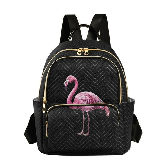 ALAZA Black Flamingo Womens Travel Laptop Backpack Large Daypack Ladies Shoulder Bags S