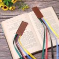 thumbnail image 5 of 3 Pieces Faux Leather Ribbon Bookmarks Bookmark with 5 Colored Ribbons Book Markers for Roman Bible Books, 5 of 5