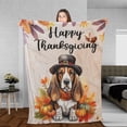thumbnail image 3 of Happy Thanksgiving Basset Hound Welcome Thankful Fall Autumn Pumpkin Cozy Fleece Blanket Bassets Dog Breed Lovers Gifts Idea Warm Soft Throw Blanket - 02021, 3 of 5