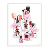 Stupell Industries Glam Fashion Cosmetic Accessories in Jars,10 x 15,Designed by Ziwei Li