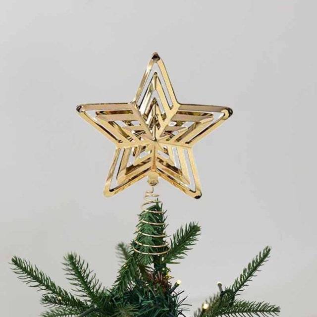 Harpily Event Party Decor Exquisite Christmas Tree Ornament Five Pointed Star Toppers For A Holiday Decor Catching Color Wrought Christmas Tree Top Star