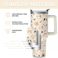 thumbnail image 4 of Cat Gifts Cup for Women Girls, 40oz Tumbler with Handle and Straw Lid, Stainless Steel Double Walled Insulated Mug Water Bottle, Cute Cats Lover Birthday Gift Idea, 4 of 6