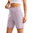 thumbnail image 3 of LILIYA Yoga Shorts for Women Wide Leg Capris Shorts High Waisted Pockets Loose Stretchy Breathable Shorts Lightweight Soft Comfy Casual Summer Shorts, 3 of 9