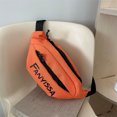 thumbnail image 1 of Mochila bandolera con letras personalizadas impresas en el nuevo estilo de ocio 2025, tendencia deportiva, con contraste de color, bolso de pecho y riñonera., 1 of 4