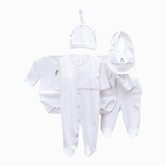 XZNPDUCQ Baby Clothing Set, 8pcs Baby Girl Boy Tops Hat Pants  Bib Sock Shose Romper Outfits Set to 0-3 Months Gifts Set Take Me Home Set Layette Set