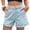Light blue, variant on Summer High Waist Women Casual Jeans Denim Pants Ruffle Shorts