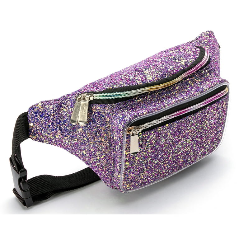 Fanny Pack for Women Party Waist Festival Money Belt Leather Pouch Concert  Holographic Wallet Bum Bag Tote Silver