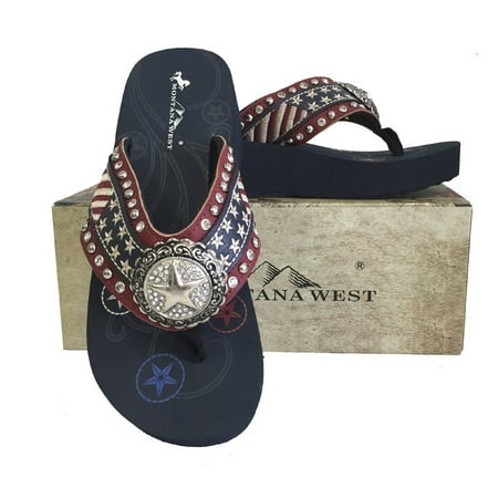 

American Pride Wedge Flip Flops 9