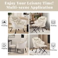 thumbnail image 4 of SAETSFEG Lazy Chair with Ottoman, Comfy Accent Lounge Chair with Side Pocket, Modern Reading Armchair with Footrest, Upholstered Sofa Chair for Small Spaces, Bedroom, Living Room, Dorm, Beige, 4 of 9