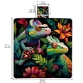 thumbnail image 2 of Chameleon Large Canvas Beach Blanket Picnic Mat - Waterproof Foldable Outdoor Sand Proof Mat for Travel and Camping, Lightweight and Portable, 2 of 6