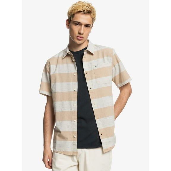 Quiksilver BONE BROWN Men's Kalua Kobi Short Sleeve Shirt, US Large