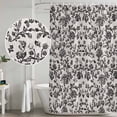thumbnail image 4 of Farmhouse Black Shower Curtain Set - Long 72" x 84" Washable Bathtub Curtain with 12 Hooks, Vintage Flower Leaf Botanical Plant Waterproof Fabric Stall Shower Curtains for Bathroom/Bathtub Décor, 4 of 6