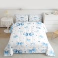 thumbnail image 2 of Homewish Cute Cartoon Ribbon Full Size Comforter Sets for Child, Blue Bling Diamond Bedding Comforter Set, Fairy Tale Princess Reversible Bedding Sets, Lightweight Room Decor, 3pcs, 2 of 8