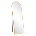 thumbnail image 3 of 64"x21" Modern Arched Aluminum Alloy Frame Full Length Mirror Floor Mirror with Stand,Gold, 3 of 7