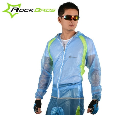 ROCKBROS Breathable Ultra-thin Unisex Bicycle Bike Hiking MTB Raincoat Suit Jacket Outerwear Pants Outdoor Sports Wet Weather (Best Breathable Rain Gear)