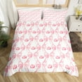 thumbnail image 5 of Pink Bow Comforter Cover,Cute Fall Pumpkin Duvet Cover Pink White Princess Bedding Set Teen Women Bedroom,Kawaii Bow Decor Bed Set Zipper 2 Pcs, 5 of 5