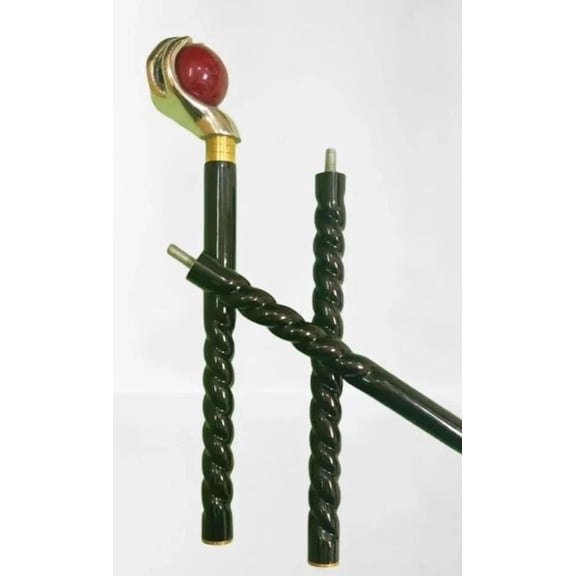 Wooden Brass Vintage Designer Horse Head Victorian Cane