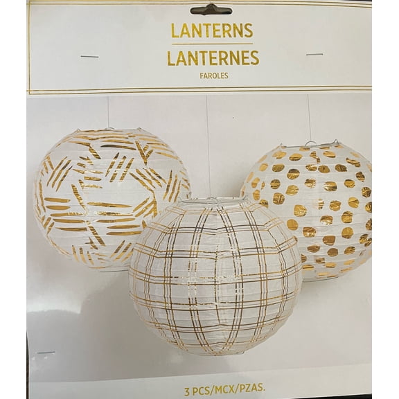 3Pcs Paper Lanterns Decorative Round Chinese Paper Lanterns