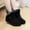 Black, variant on LSLJS Large Size Insulation Outdoor Women Snow Boots Round Toe Shoes Slip On Casual Zipper Boots, Women's Flats Ankle Boots