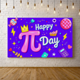 thumbnail image 5 of Colorful Pi Day Themed Banner with Crown Candy Cupcake and Math Elements Backdrop for Party Photography Props Classroom Decorations Festival Celebrations, 5 of 7