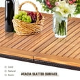 thumbnail image 6 of Patiojoy Acacia Table Dining Table w/ 2" of Hole Slatted Wood Surface for Indoors & Outdoors, 6 of 10