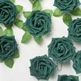thumbnail image 5 of Efavormart 24 Roses | 5" Artificial Foam Rose With Stem And Leaves for  Wedding Party Home Event Décor Wedding Anniversary Party - Hunter Emerald Green, 5 of 10